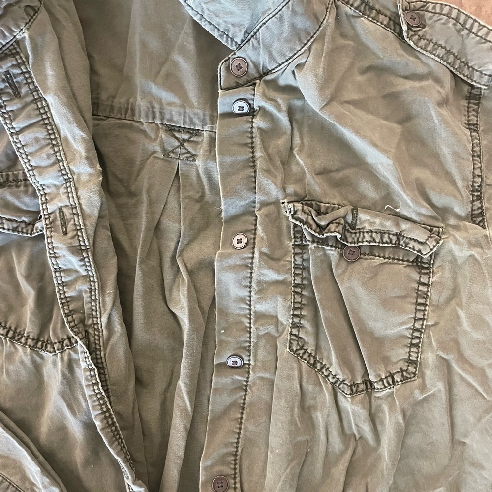 Olive Green Military Shirt